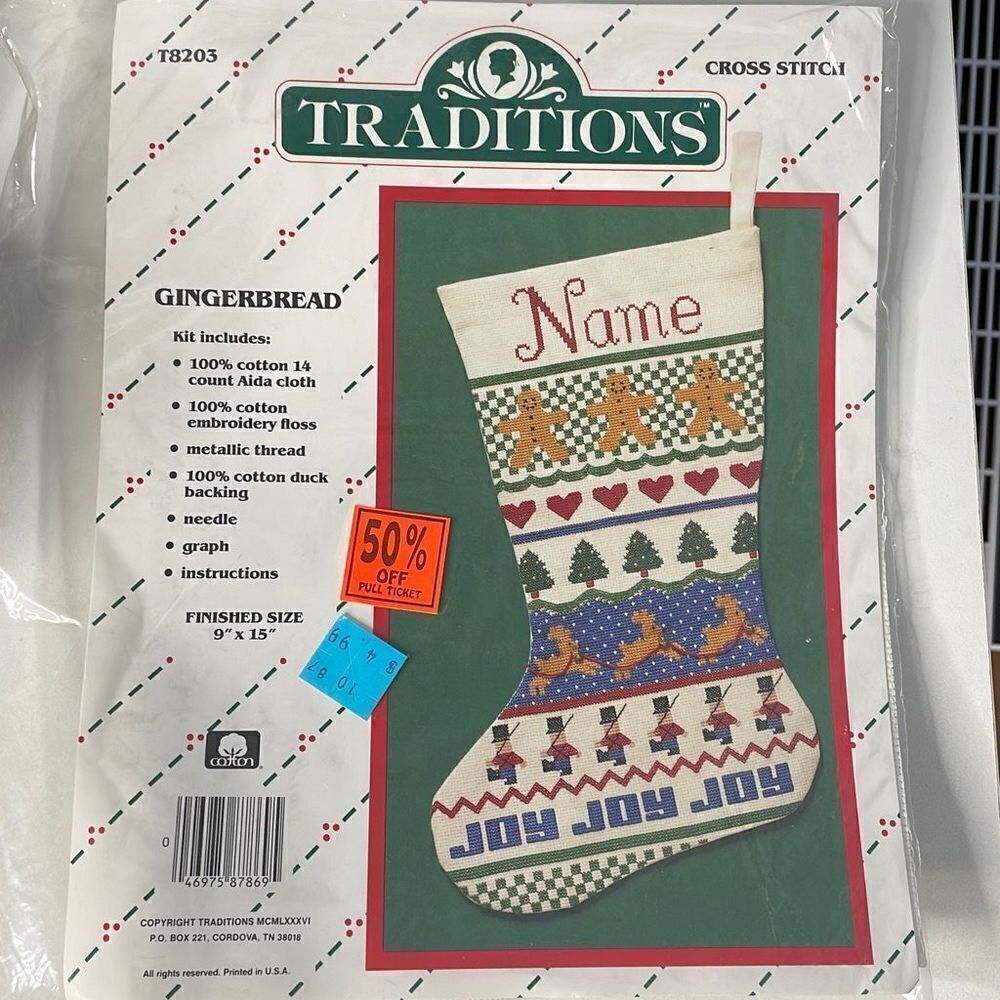 Vintage Traditions Cross Stitch Kit T8203 Gingerbread